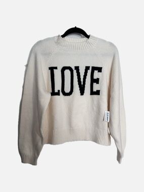 Old Navy Cream "LOVE" Knit Sweater